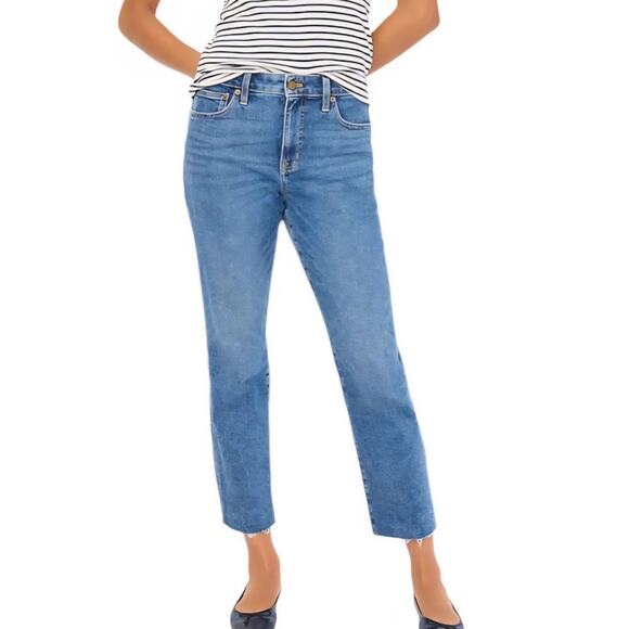 J, Crew Curvy Essential Straight Jeans Stretch Size 27 Cropped Classic Comfort - Picture 1 of 10